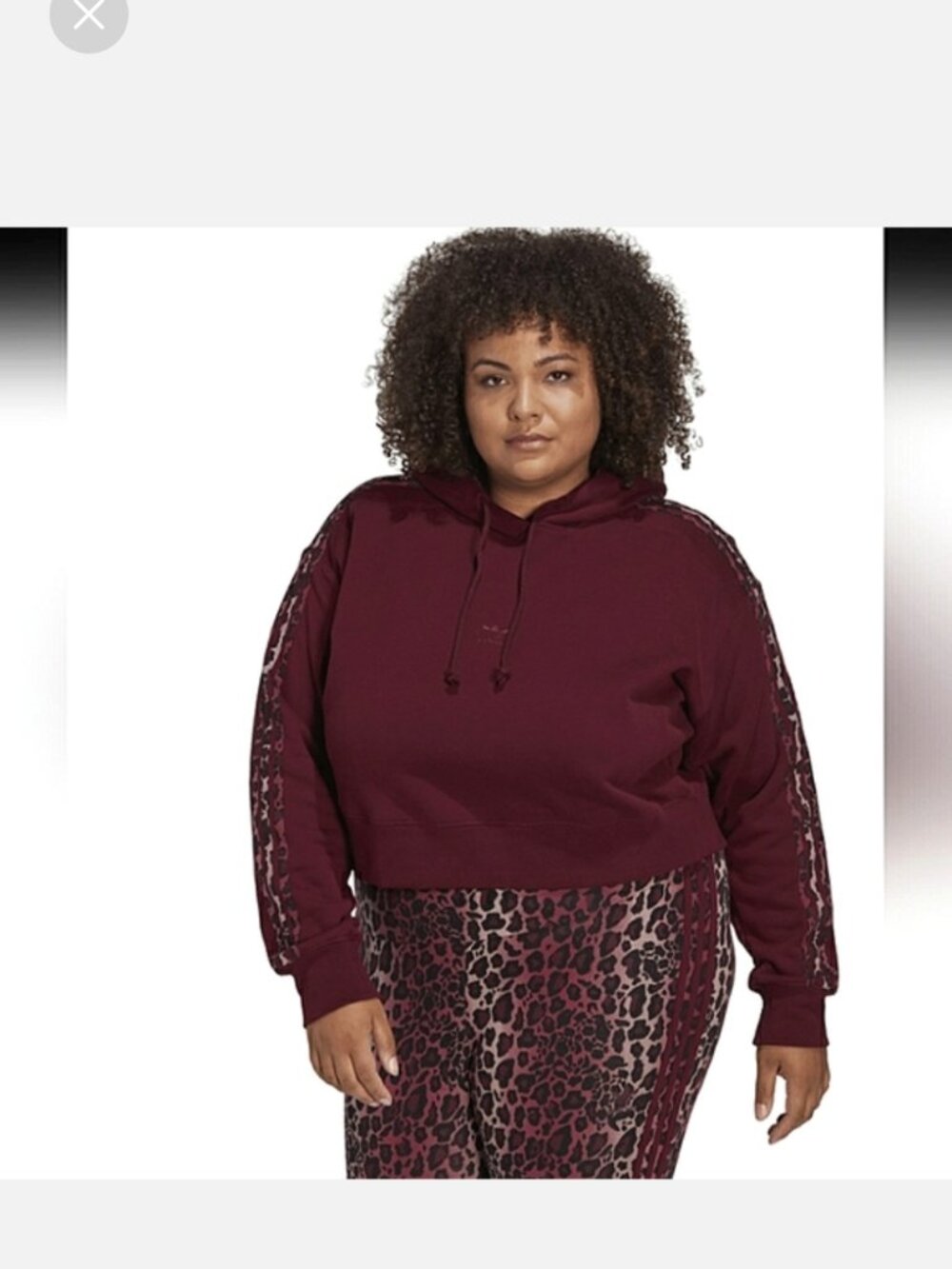 New w/Tags Adidas originals 3-stripe Plus-Size Logo Cropped Hoodie.